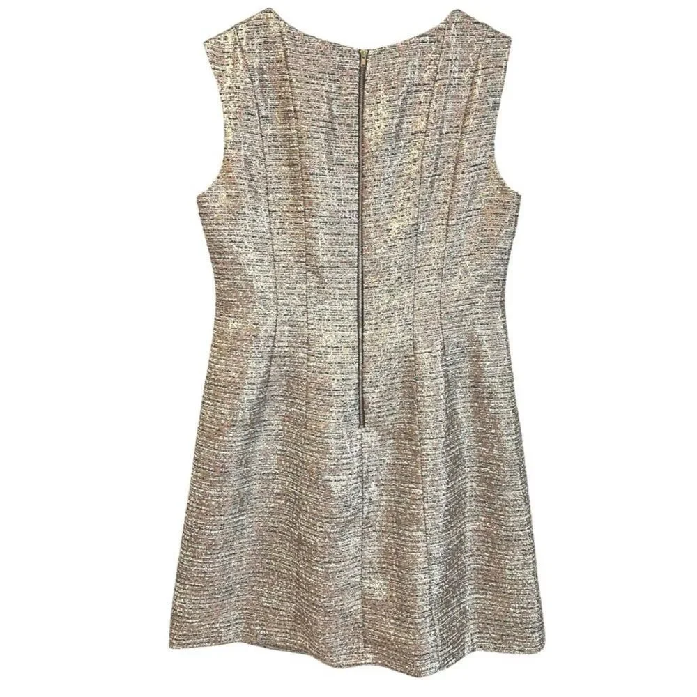 Tahari Arthur S. Levine Metallic Tweed Sleeveless A-Line Dress – Women’s sz 10P